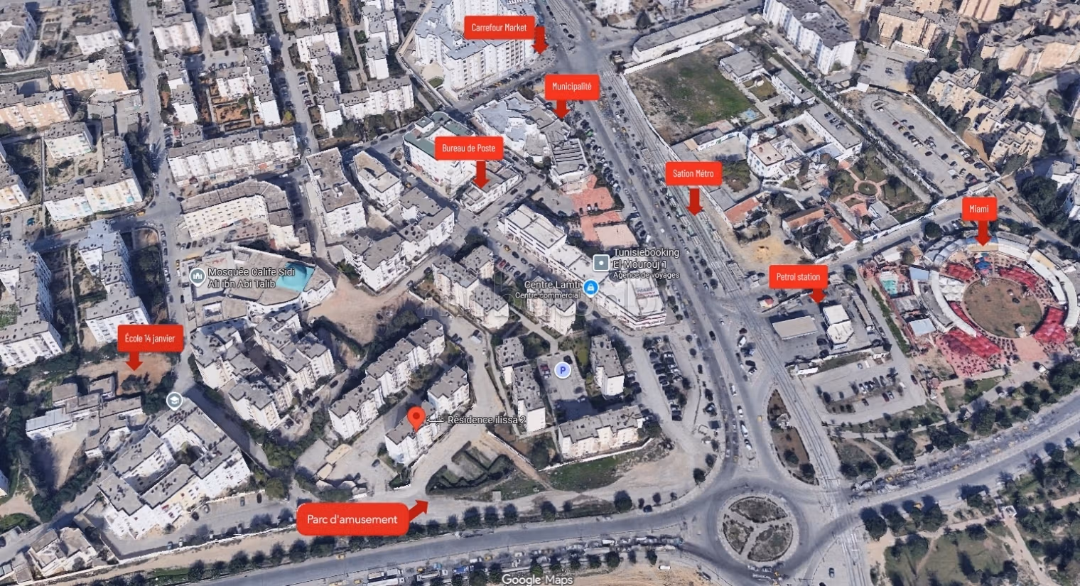 Appart S3 Mourouj1 Central heating parking included