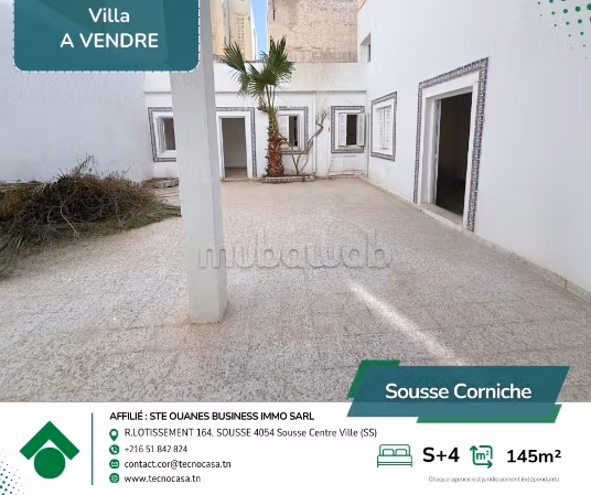 A Vendre rez de chaussée de villa de corniche