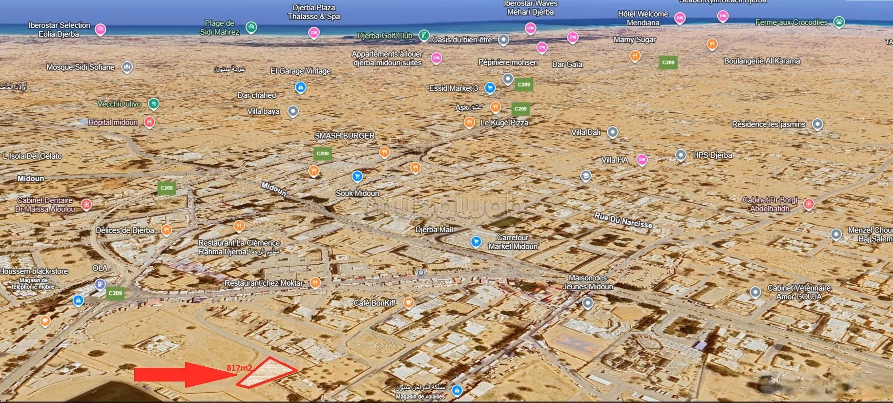 Terreno Strategico Centro Midoun R2 Titolo Individuale