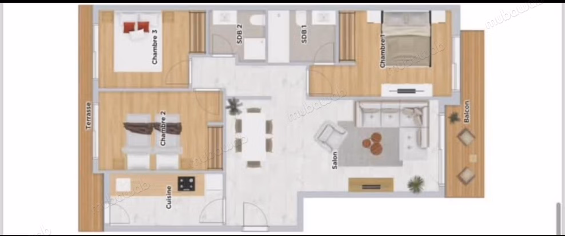 Appartement pour longue durée 3ch californie