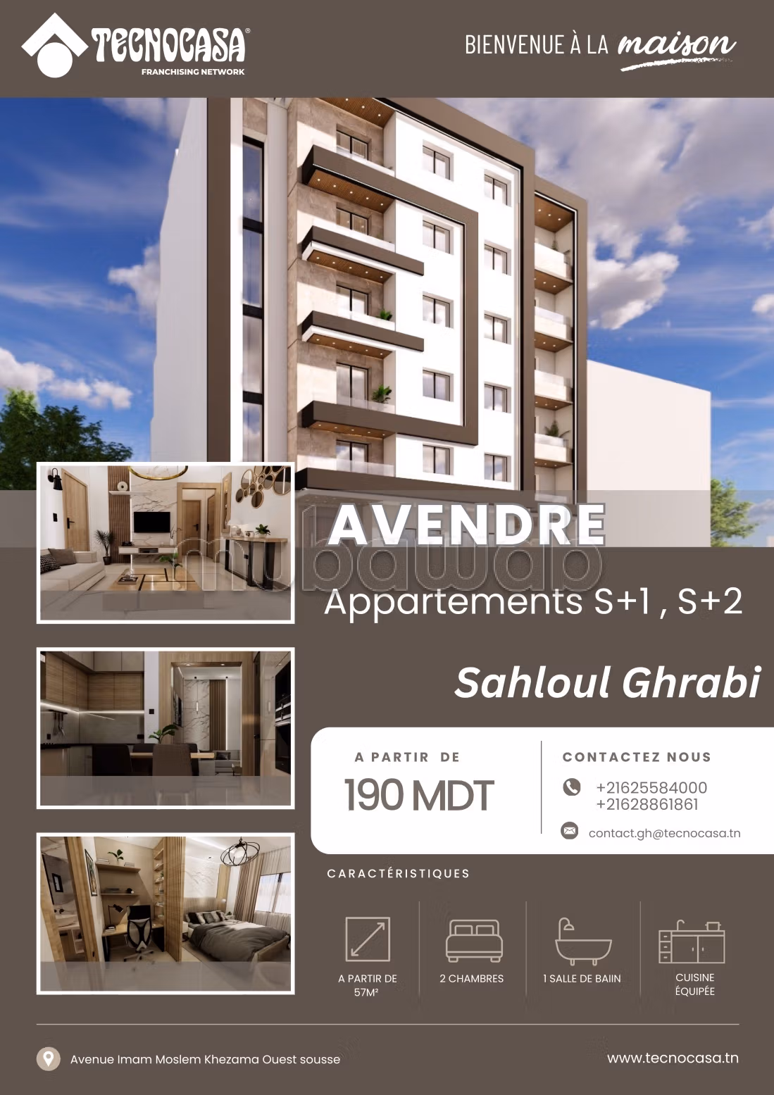 A Vendre S2 neuf à Hammam Sousse