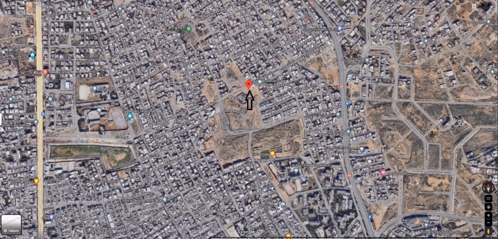 Land for sale in Ariana. Dimension 210 m²
