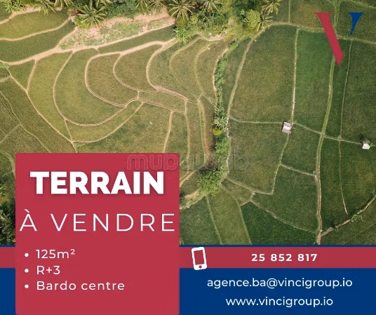 A vendre Terrain 125m² Le Bardo