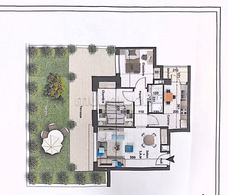 A Vendre un appartement s2 aux Jardins de Carthage