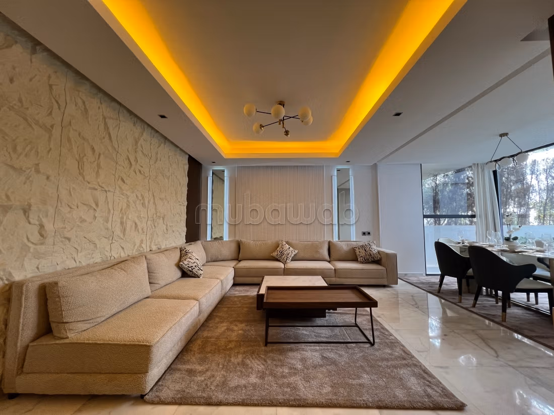 Superbe location d'un magnifique appartement rez de jardin neuf meublé avec terrasse 2 chambres avec piscine, fitness hammam — 3
