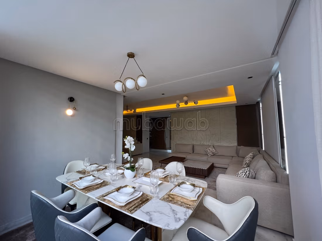 Superbe location d'un magnifique appartement rez de jardin neuf meublé avec terrasse 2 chambres avec piscine, fitness hammam — 5