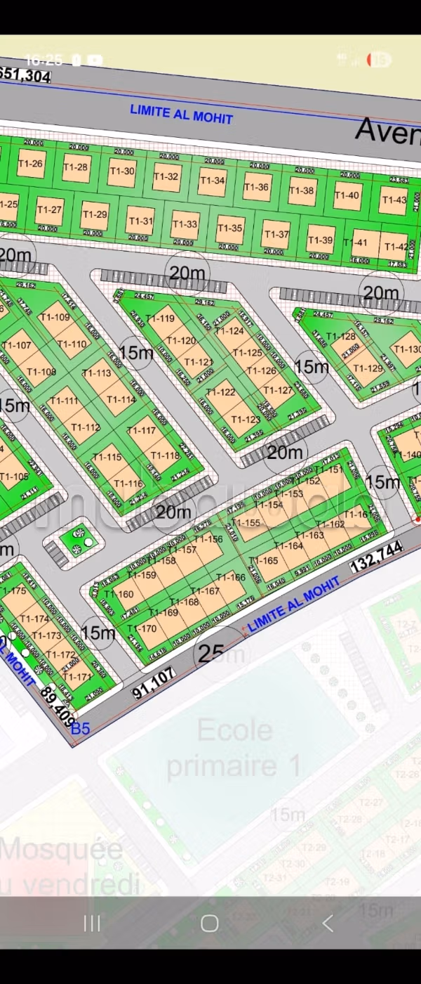 Uitstekende grond te koop in Riyadh Dakhla. Totale oppervlakte 210 m²