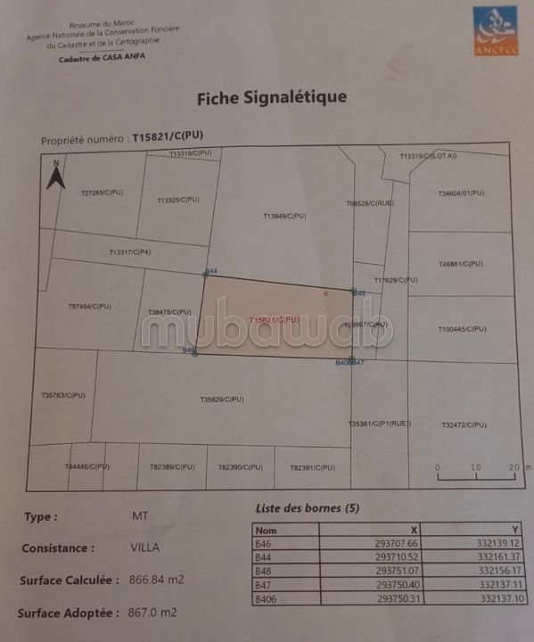 Terrain à vendre sur hermitage