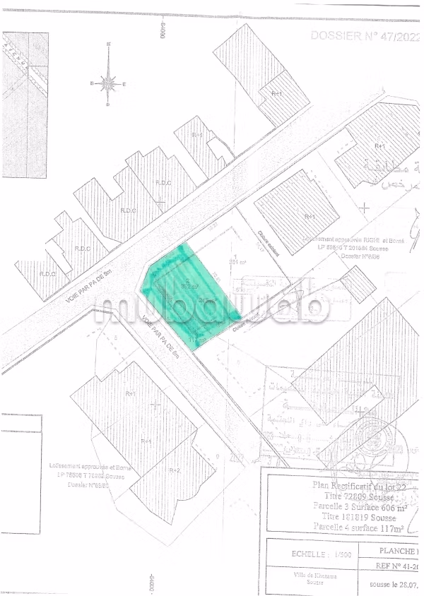 A vendre terrain de coin 363m2 quartier villas