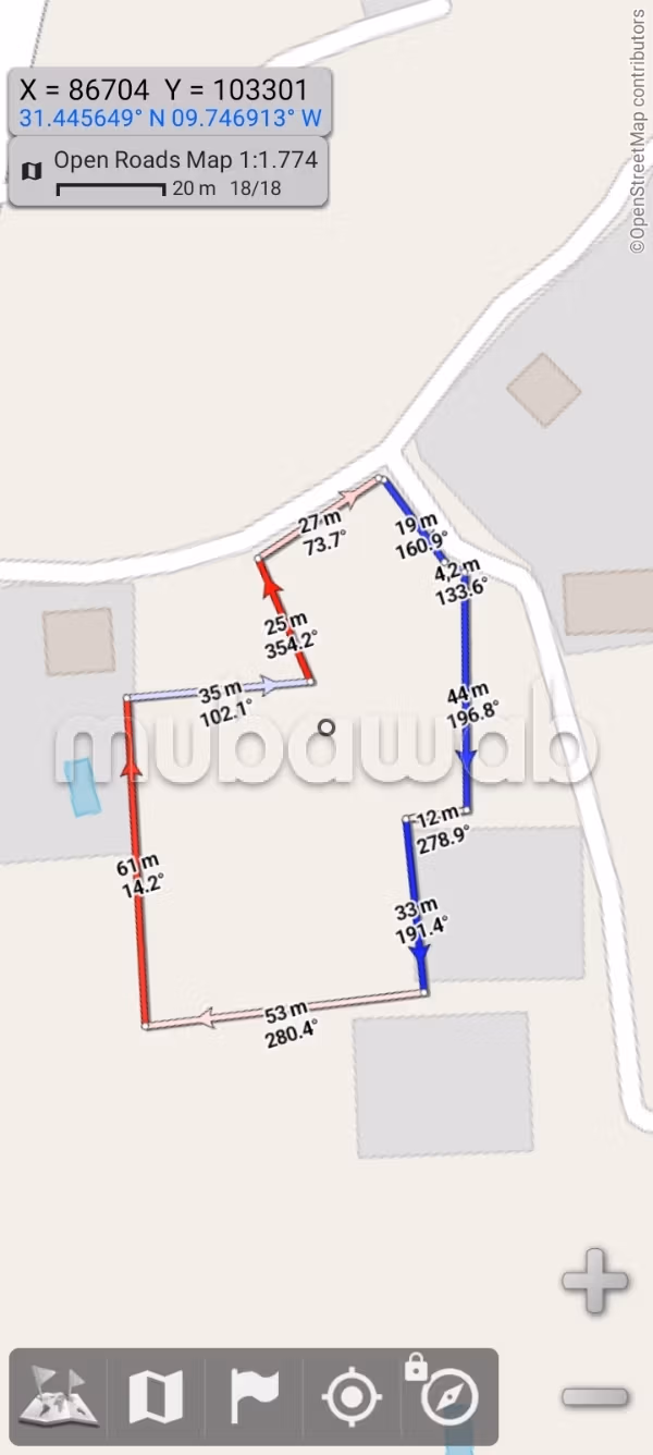 Terrain titré à Ghazoua KM 8 – Zone urbaine D2, idéal villas et investissement