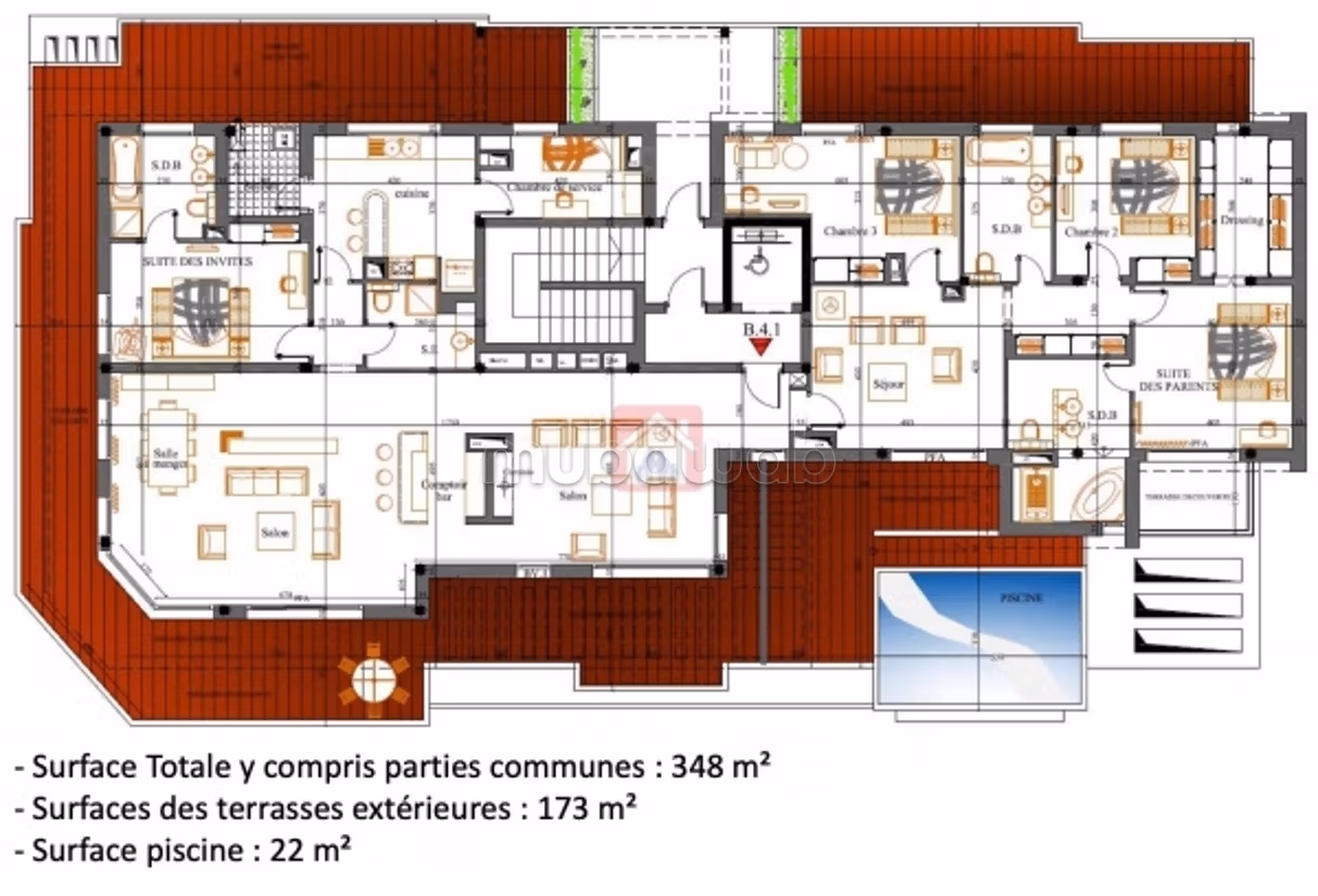 Luxury and Comfortable Penthouse for Sale with Pool in