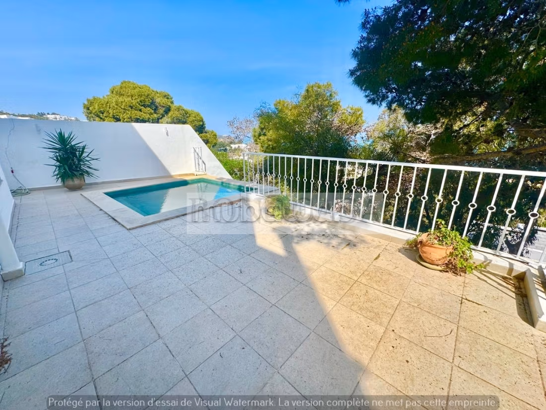 Villa S3 vue mer&piscine à louer à la Marsa