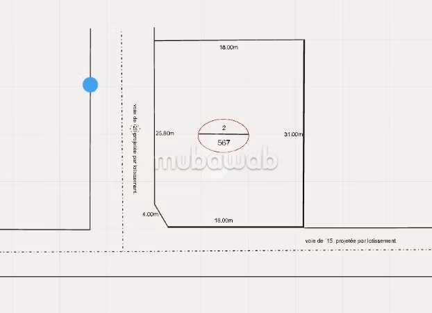 Terrain habitation ind. En vente