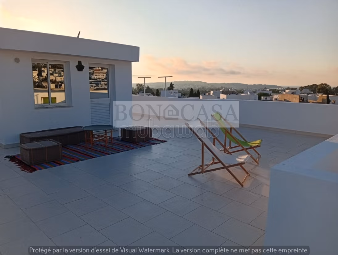 Duplex S3 arredato con terrazza in affitto nel cuore di Sidi Bousaid