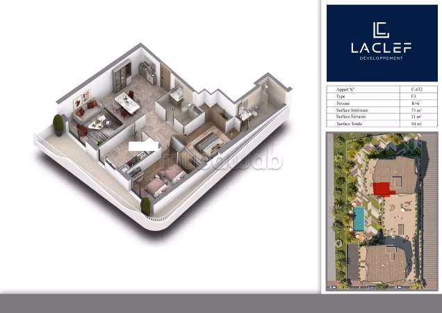 Piso en venta. Area 94 m²