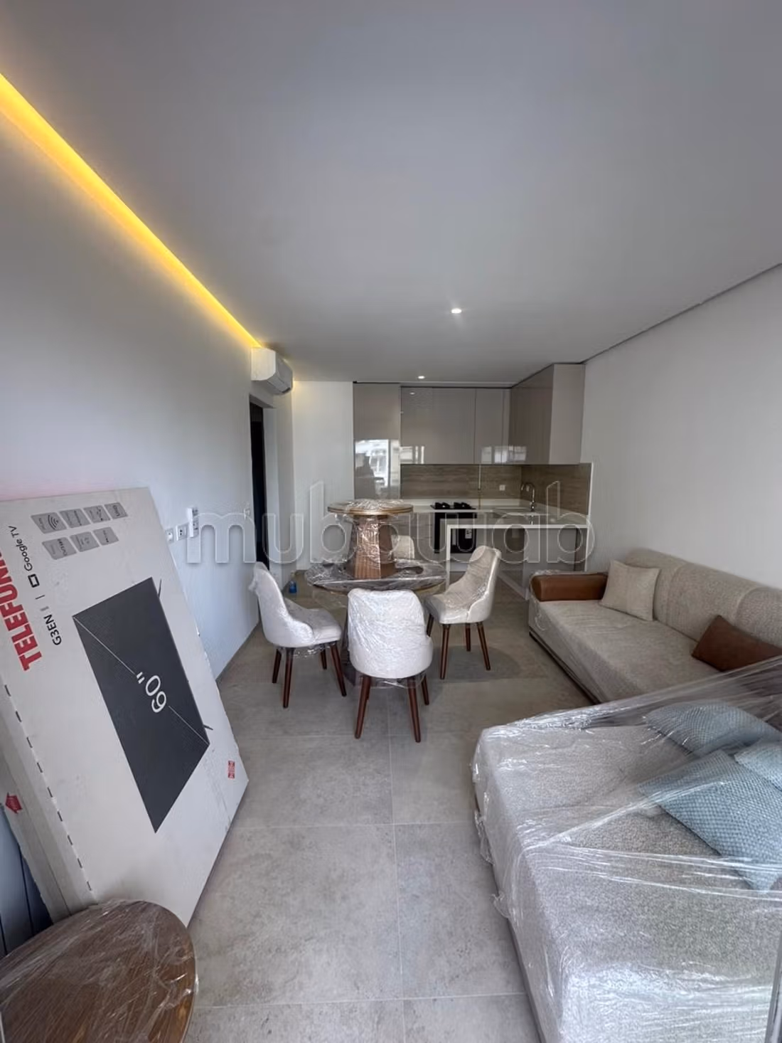 Appartement meublé en location à Ain Zaghouan. Surface totale 70 m². Meublé