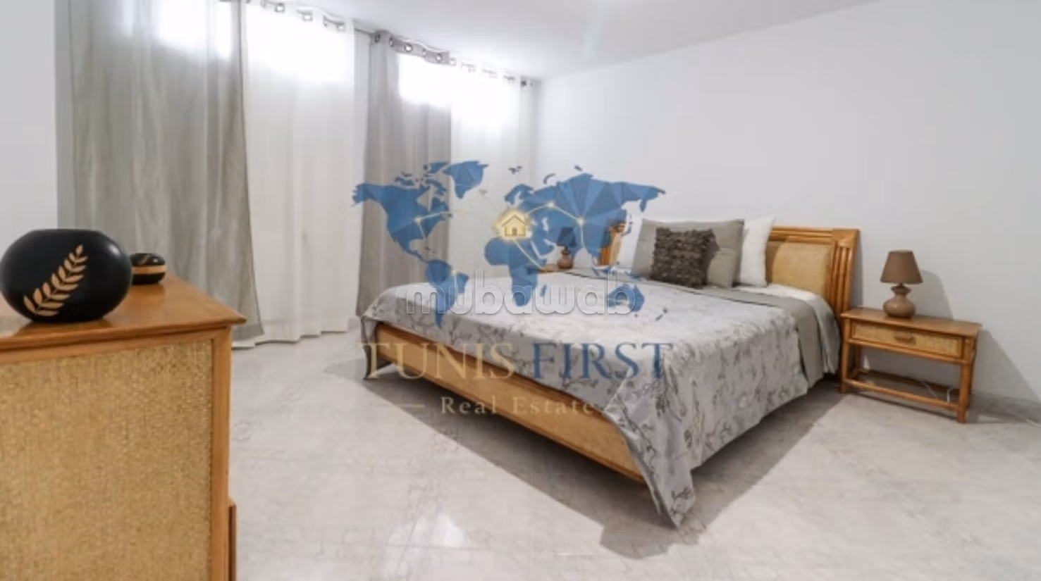 In affitto un appartamento S2 arredato al piano giardino a Marsa Cornich