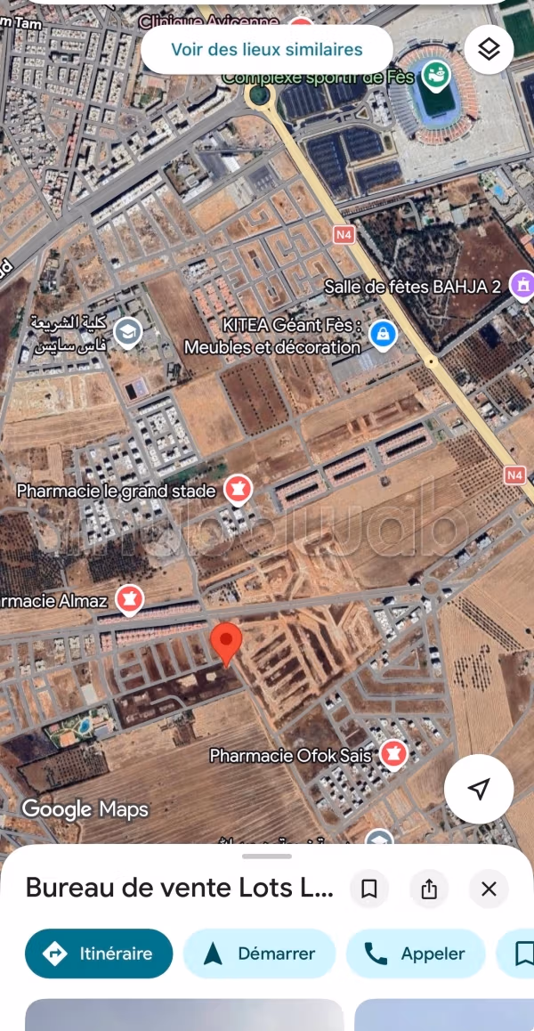 Vente terrain à route de sefrou.
Superficie 300 m²