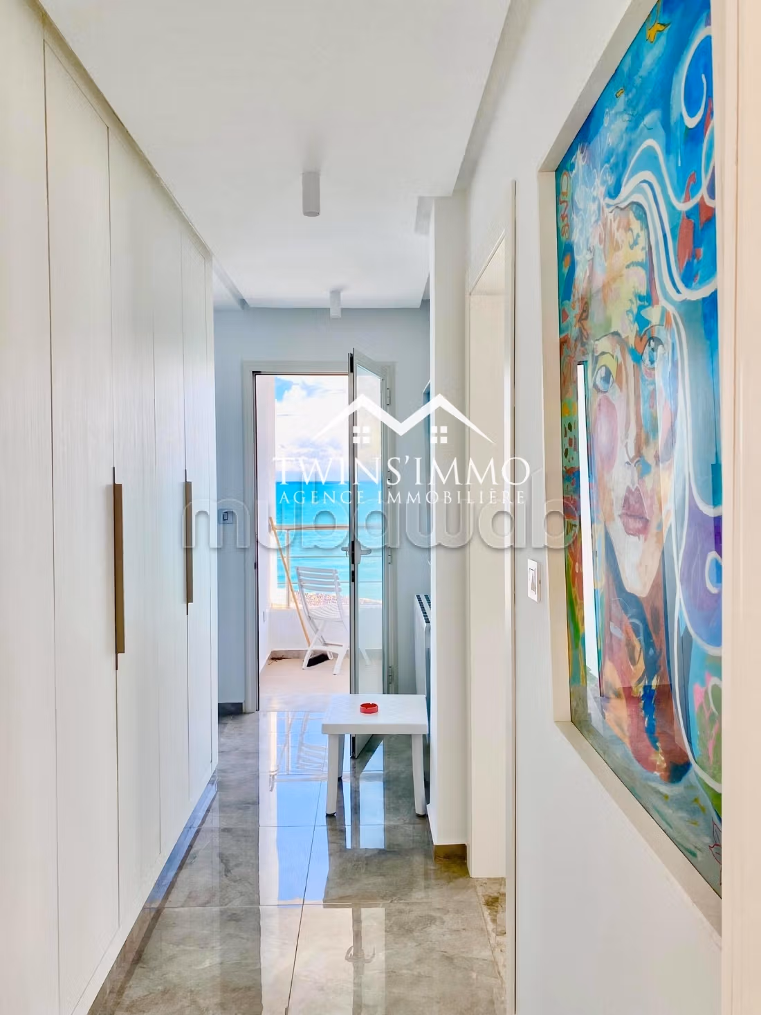 Appartamento S2 arredato a Gammarth, Vista mare