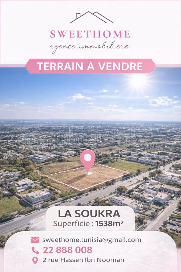 Terreno di 1538m² a La Soukra