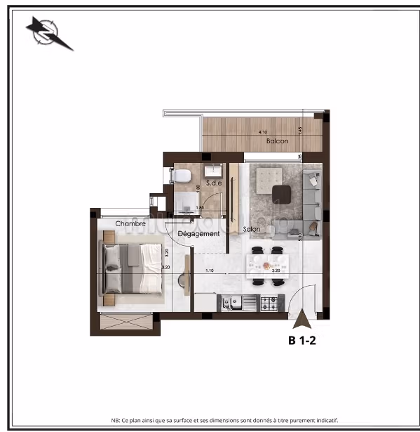 FOR SALE apartment S1 in Boumhal