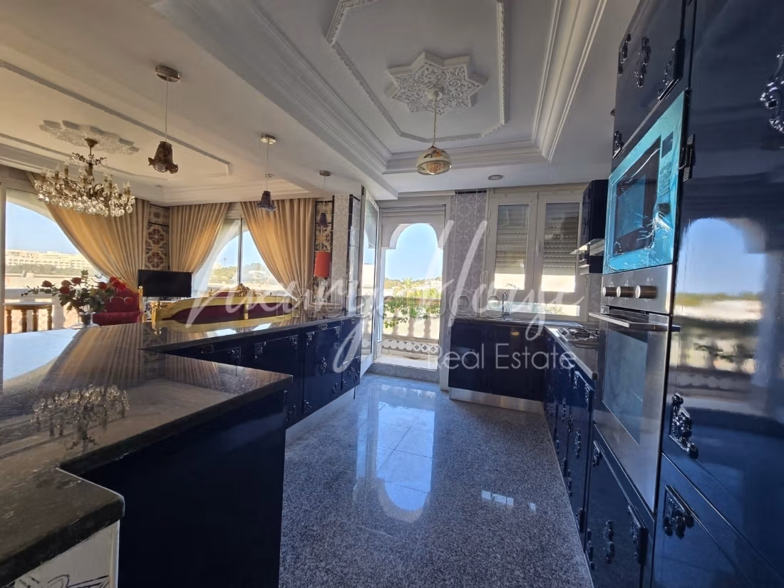 Duplex S3 arredato con vista mare in affitto a Gammarth