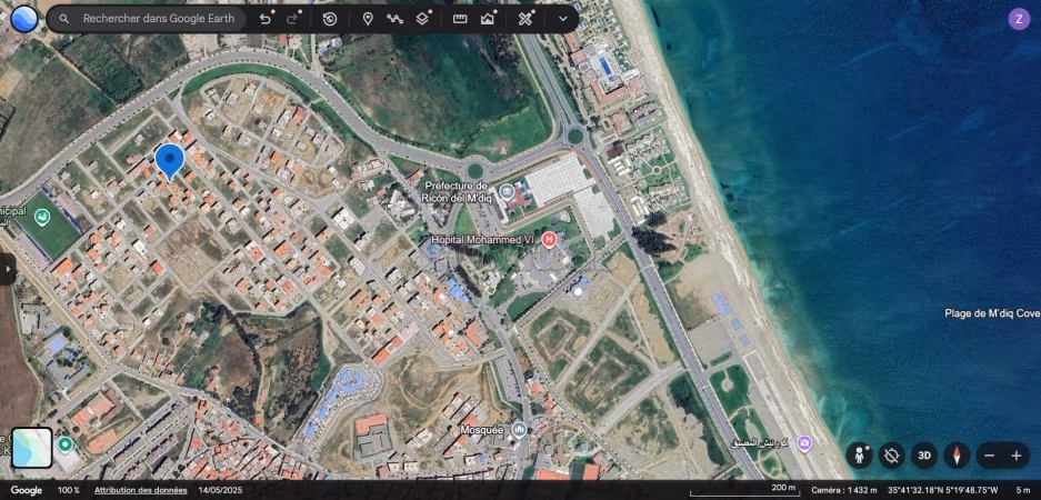 Bouwgrond 105 m² Dichtbij El Mdiq strand