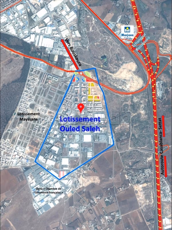 Achat de terrain à Oulad Salah.
Surface totale 314 m²