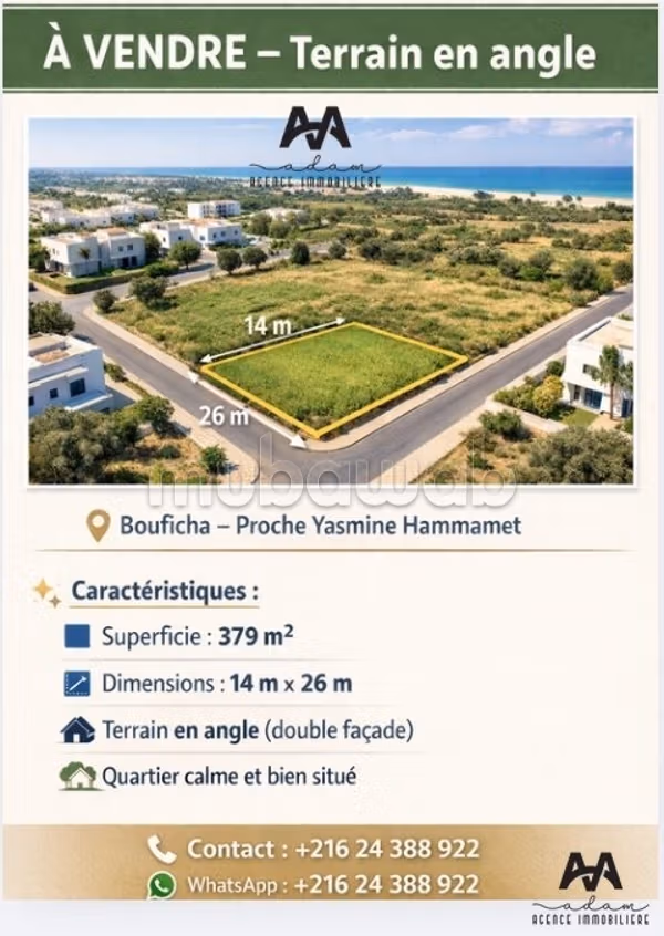 Terreno 379 m² a Bouficha, Yasmine Hammamet