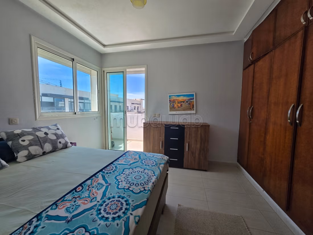 Appartamento ammobiliato con 2 camere da letto e piscina – a 5 minuti dalla spiaggia di El Mansouria – affitto a breve e lungo termine