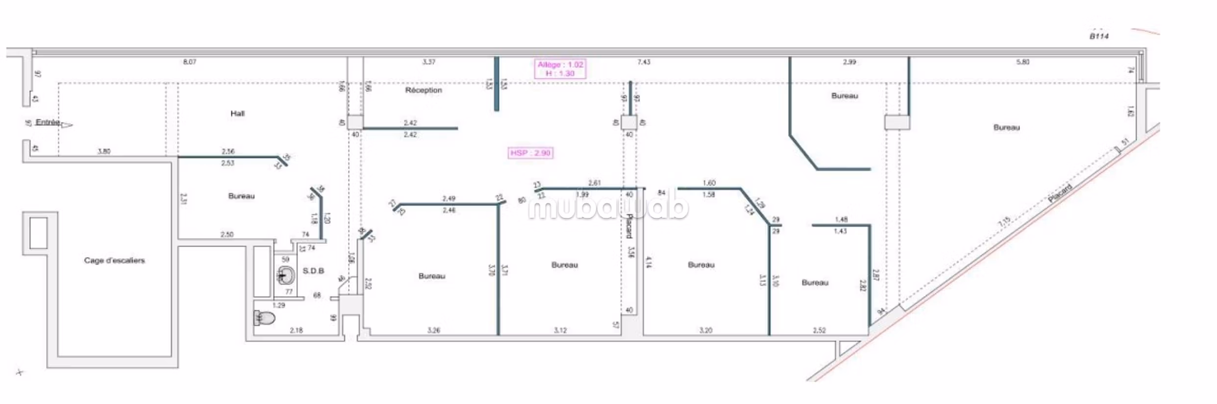 In affitto - Piano uffici arredato 203 m2