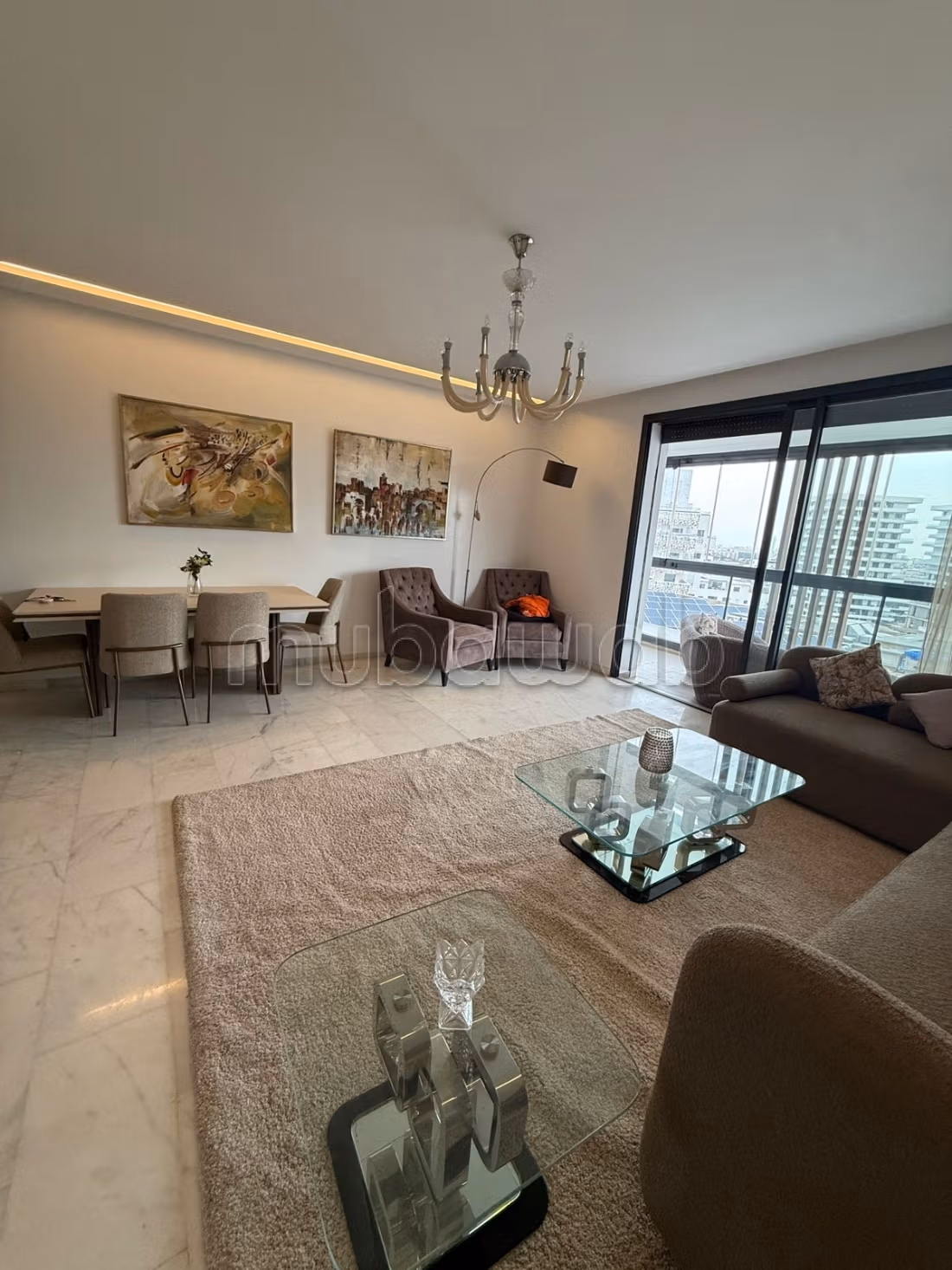Superbe appartement à louer à Casablanca Finance City. 3 pièces confortables. Bien meublé