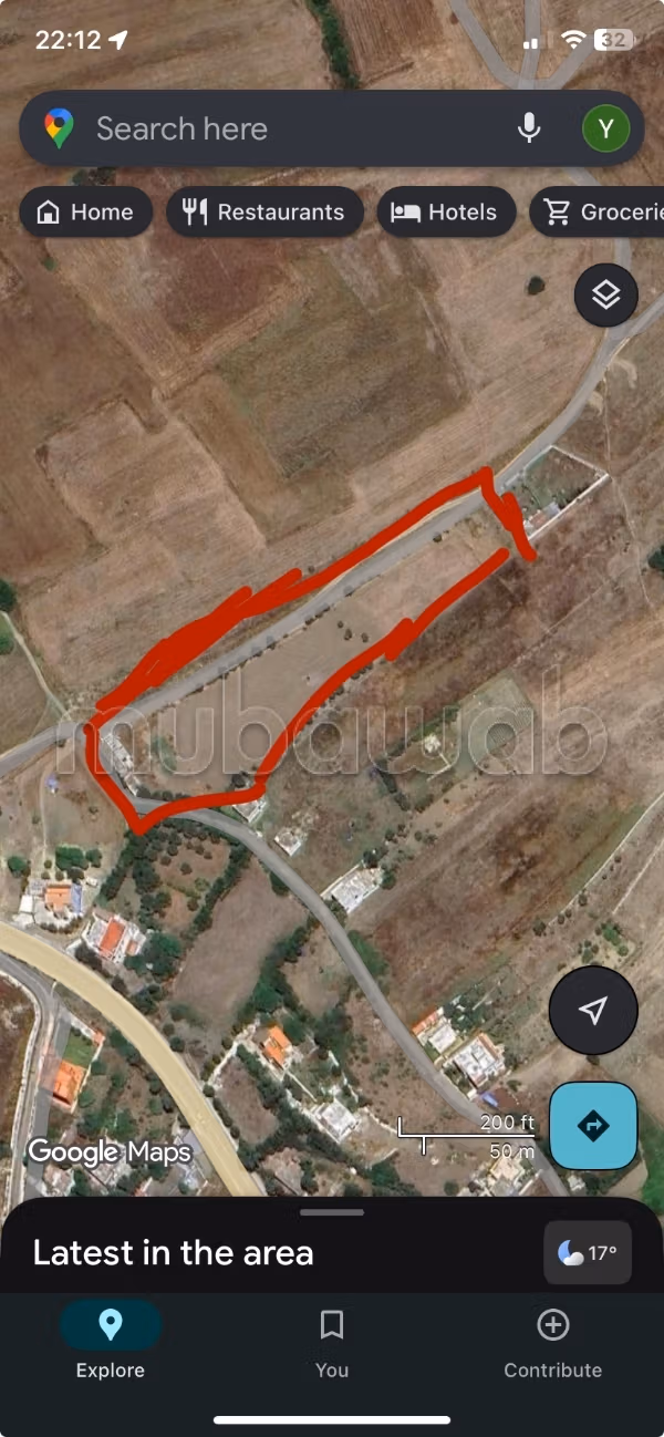 Terreno bellissimo in vendita. Area 7800 m² Ksar sghir Oued Aliane