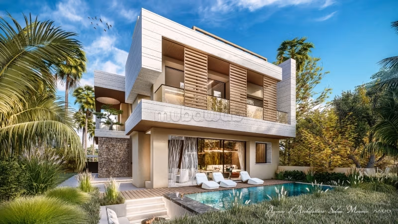 Argane golf, villa semi finie de 320 m2 hab sur un terrain de 955 m2 avec jouissance privative