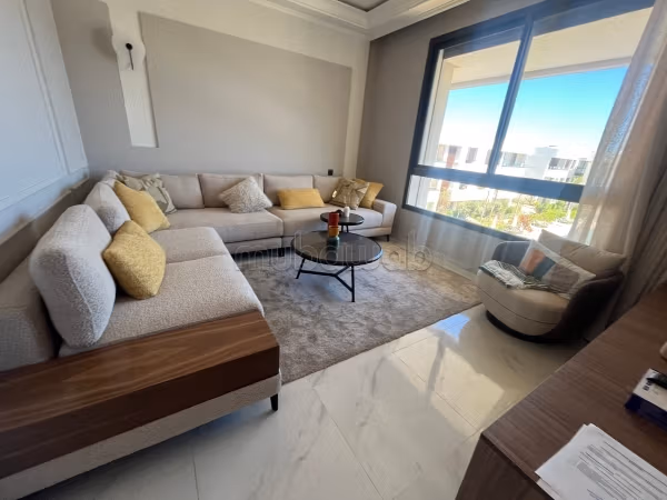 Ain Diab extension: 103 m2 apartment for rent. 3 bedrooms. Furnished in a residence with swimming pools