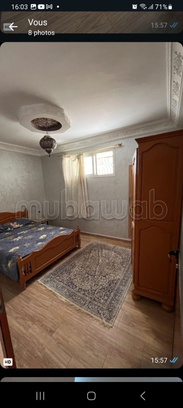 Pisos en alquiler en Hay Qods. Gran superficie 56 m². Salón marroquí tradicional, residencia segura