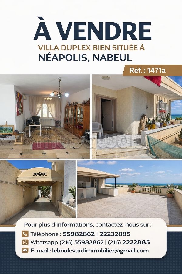 A Vendre Villa S4 à Néapolis, Nabeul