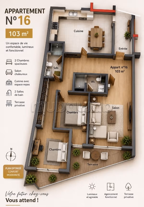 Reserver votre appartement 2ch des maintenant
