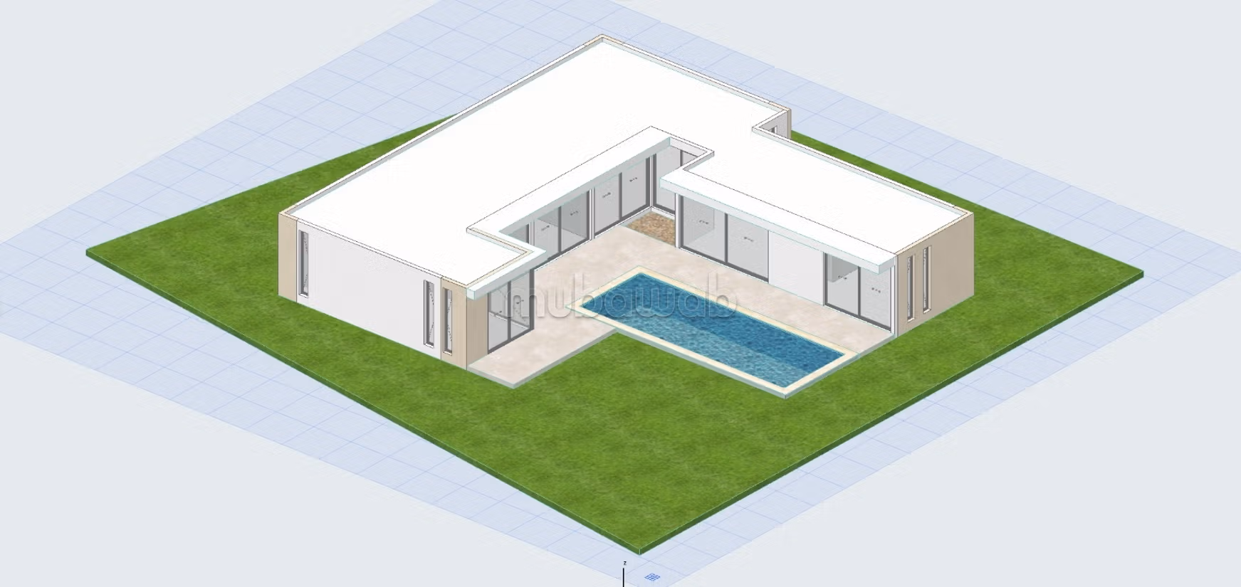 Two villas under construction in an urban area