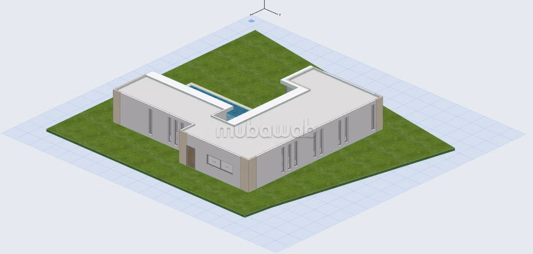 Two villas under construction in an urban area