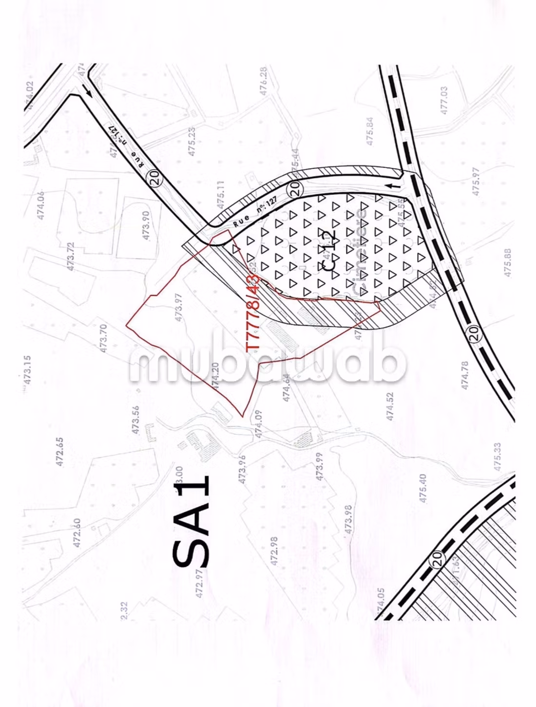 Vente terrain à la route fes.
Superficie 24000 m²