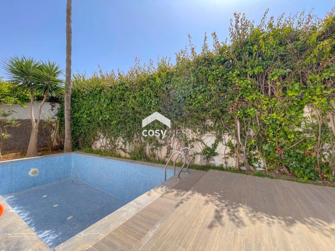Eccezionale casa di lusso in affitto a Ain Diab. 4 camere da letto. Piscina e camino