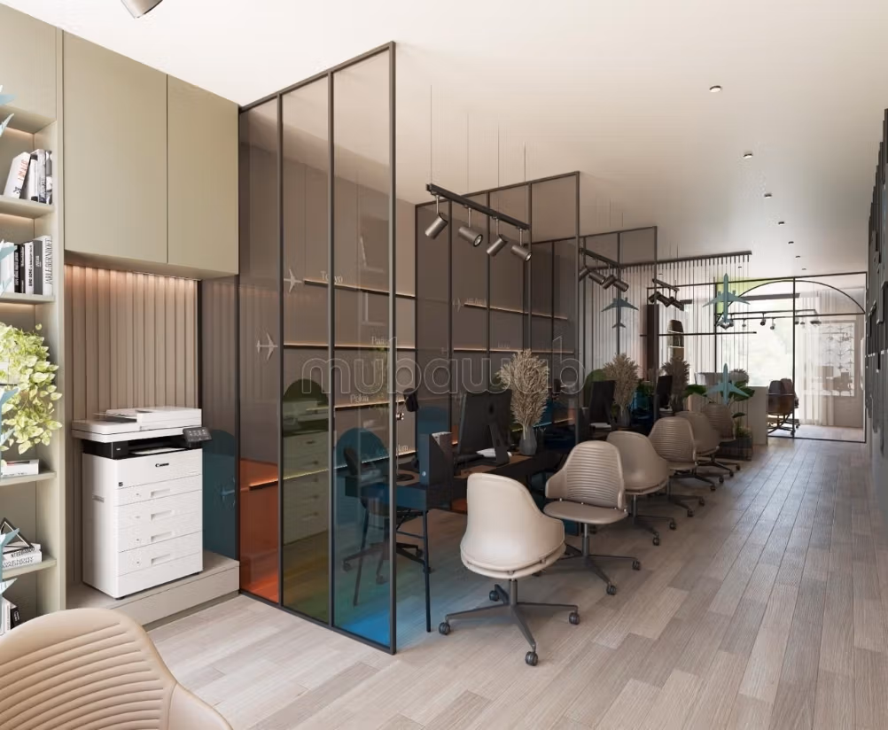 Bureaux à louer à Oasis 
équipe Superficie 80 m².
Concierge et climatisation