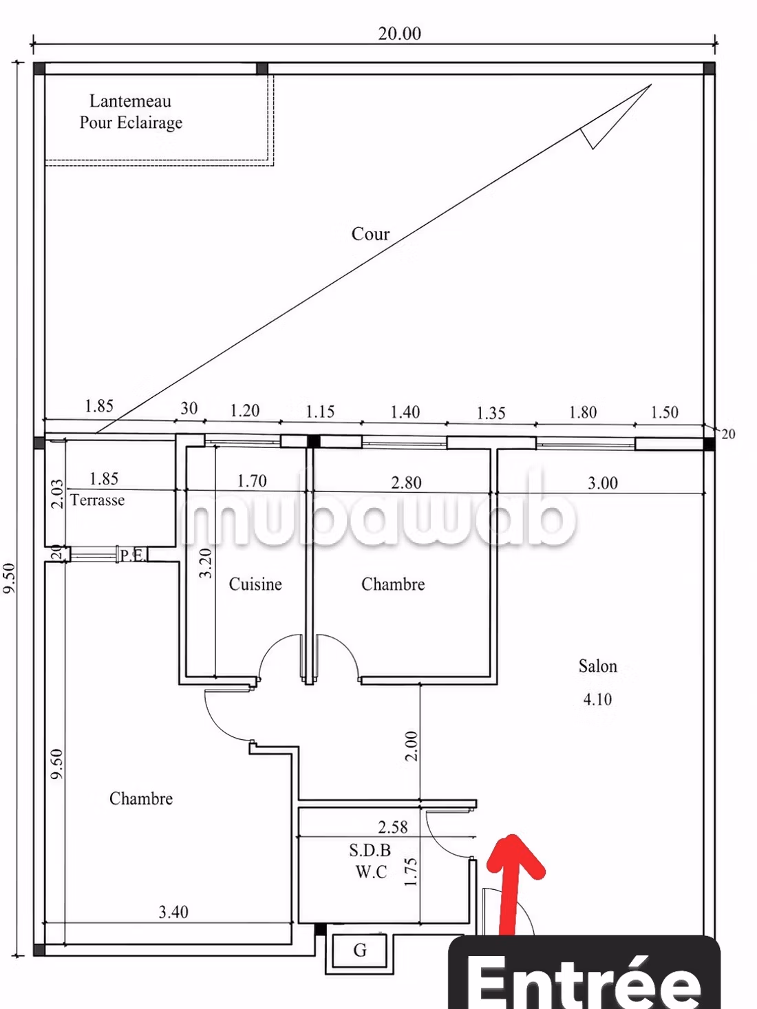 Appartement de 116 m2 avec Grande Cour