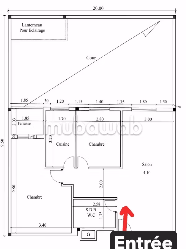 Appartement de 116 m2 avec Grande Cour