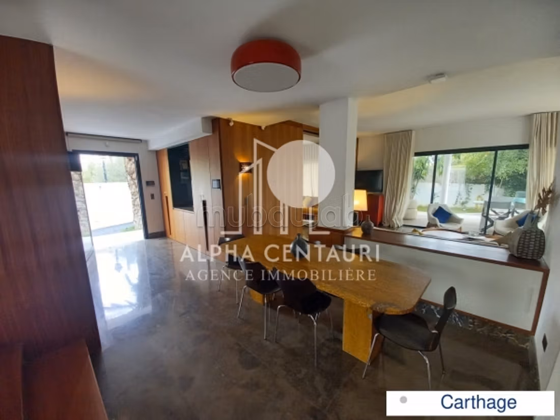 A louer une villa meublée en S3 avec piscine à Carthage