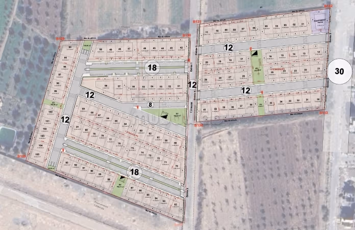 Vente terrain à Route de l'Ourika. Surface de 680 m²