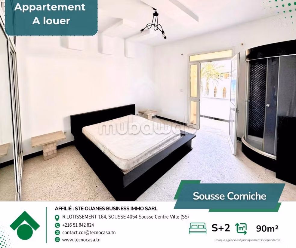 À louer – s2 Au centre ville sans meuble