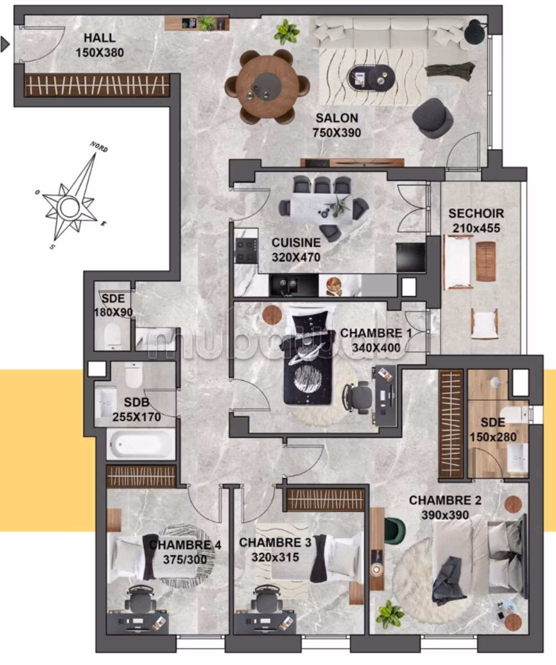 For sale, a new S4 apartment in El Ghazela