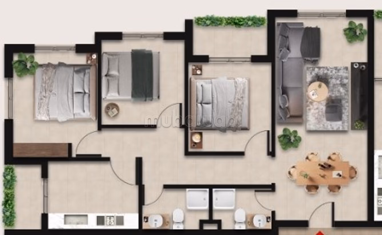 Des appartements à vendre à Mhamid 70m² — 3